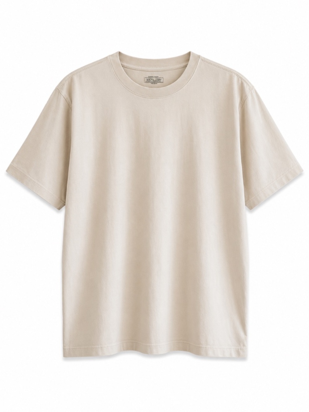 Distillery Premium Light Beige Heavyweight Crew Tee – Size Large EUC